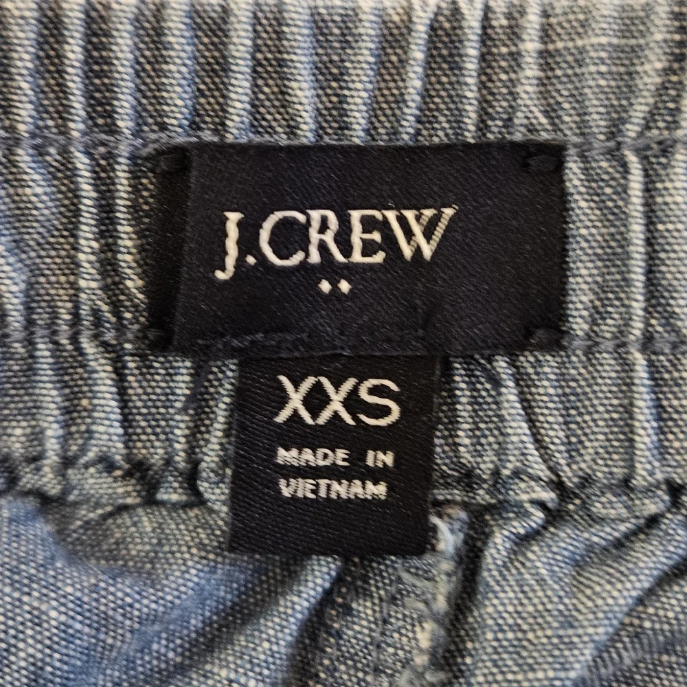 J. Crew Light Blue Chambray High-Waist Drawstring Shorts - Picture 3 of 3